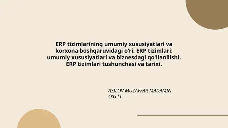ERP tizimlari