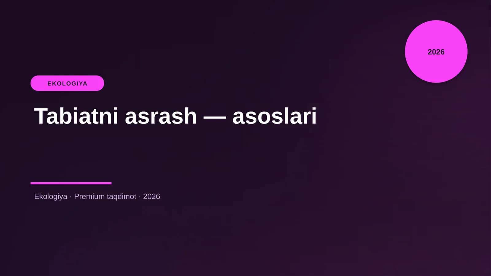 Tabiatni asrash — asoslari