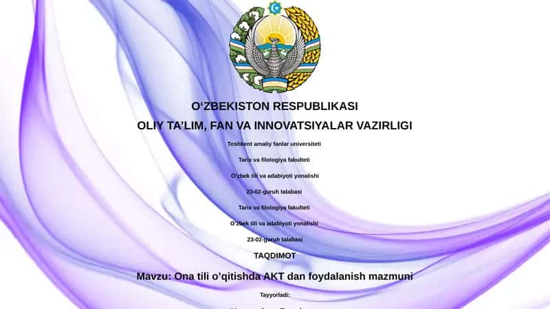Ona tili o’qitishda AKT dan foydalanish mazmuni