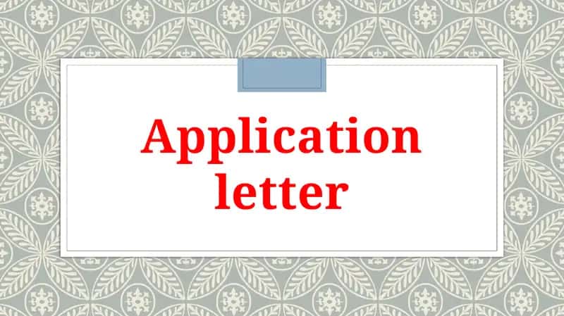 Application letter