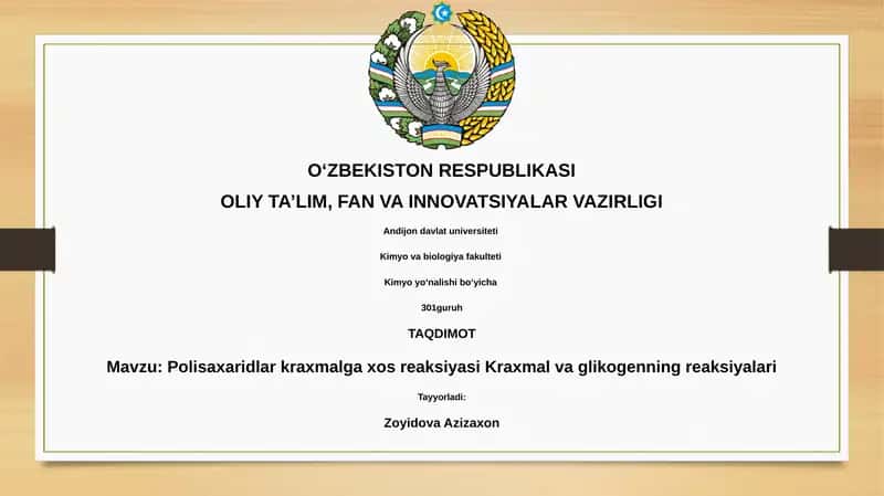 Polisaxaridlar kraxmalga xos reaksiyasi Kraxmal va glikogenning reaksiyalari