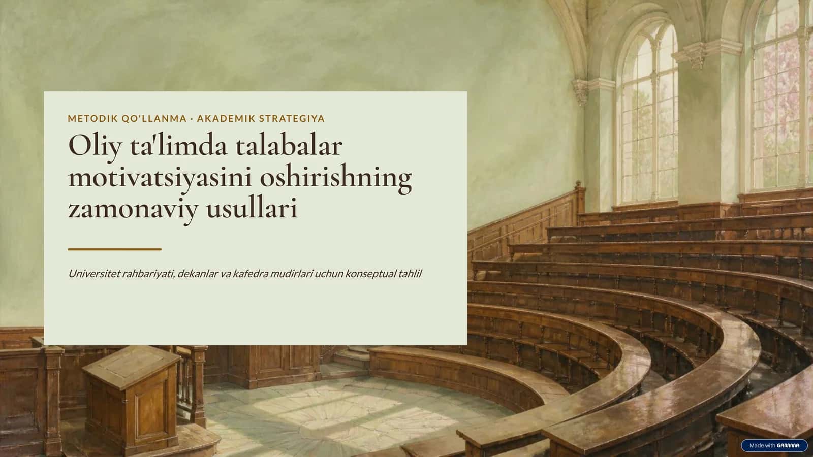 METODIK QO'LLANMA · AKADEMIK STRATEGIYA