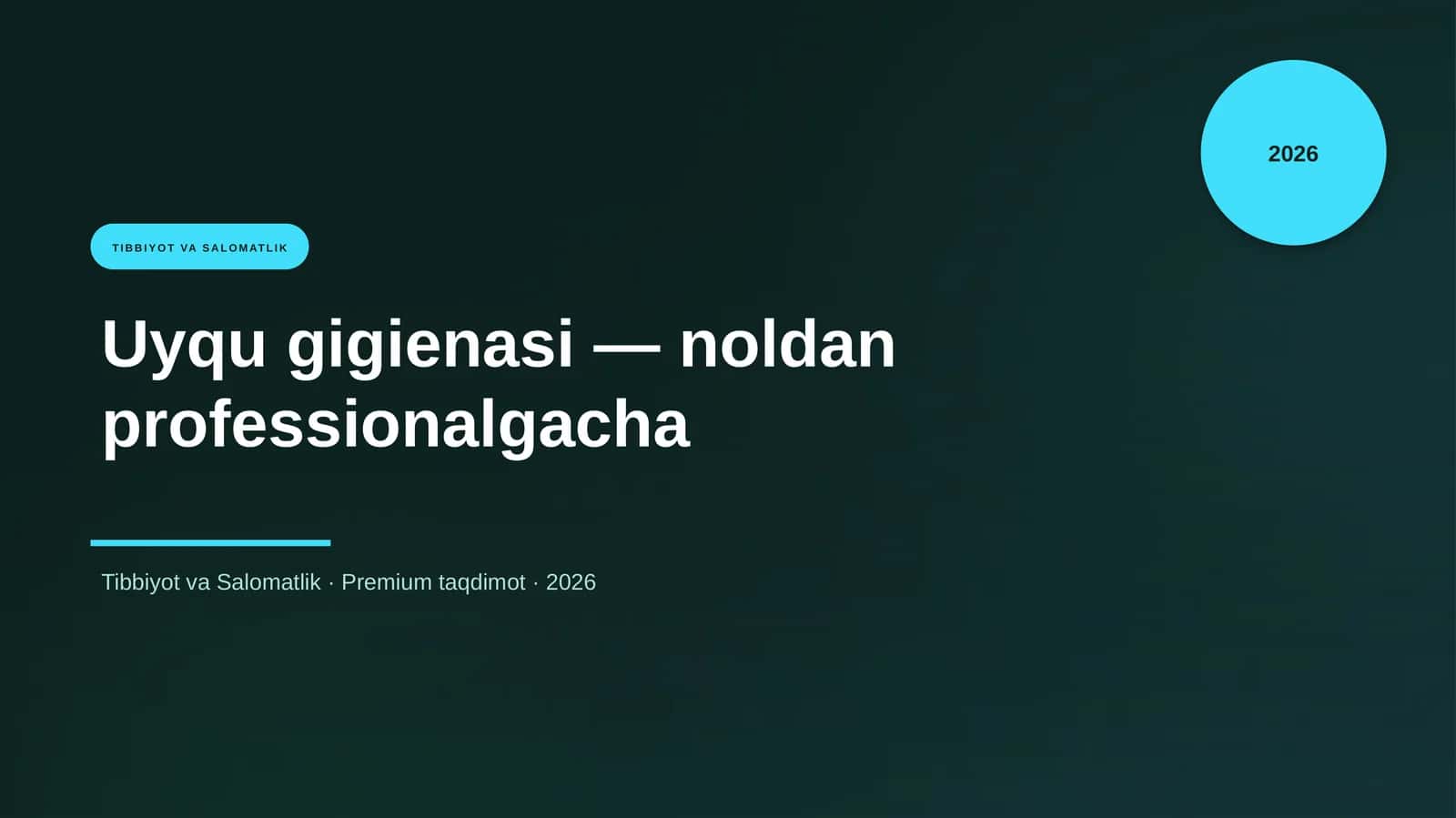 Uyqu gigienasi — noldan professionalgacha