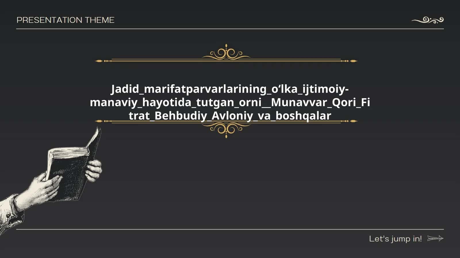 Jadid marifatparvarlarining oʻlka ijtimoiy-manaviy hayotida tutgan orni Munavvar Qori Fitrat Behbudiy Avloniy va boshqalar