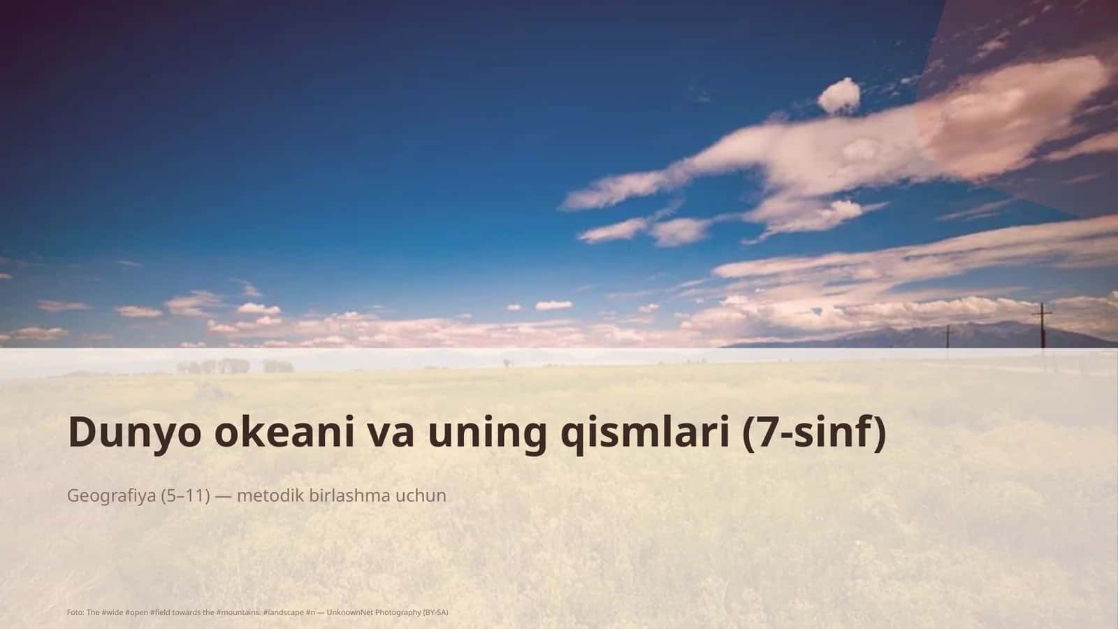 Dunyo okeani va uning qismlari (7-sinf)