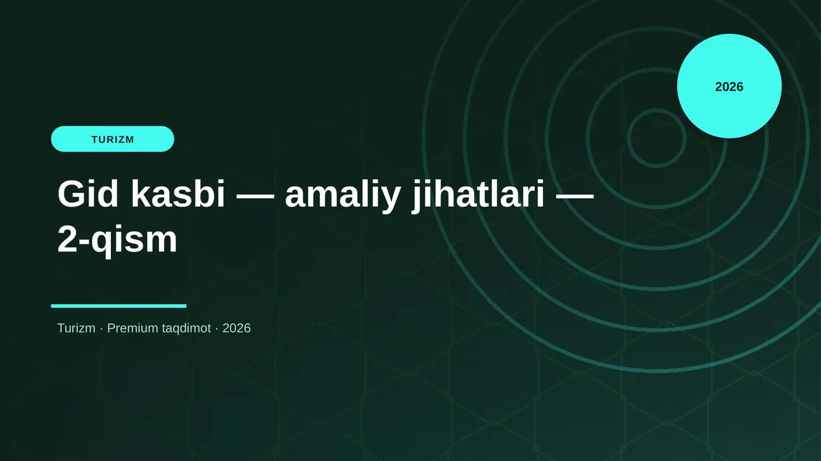Gid kasbi — amaliy jihatlari — 2-qism