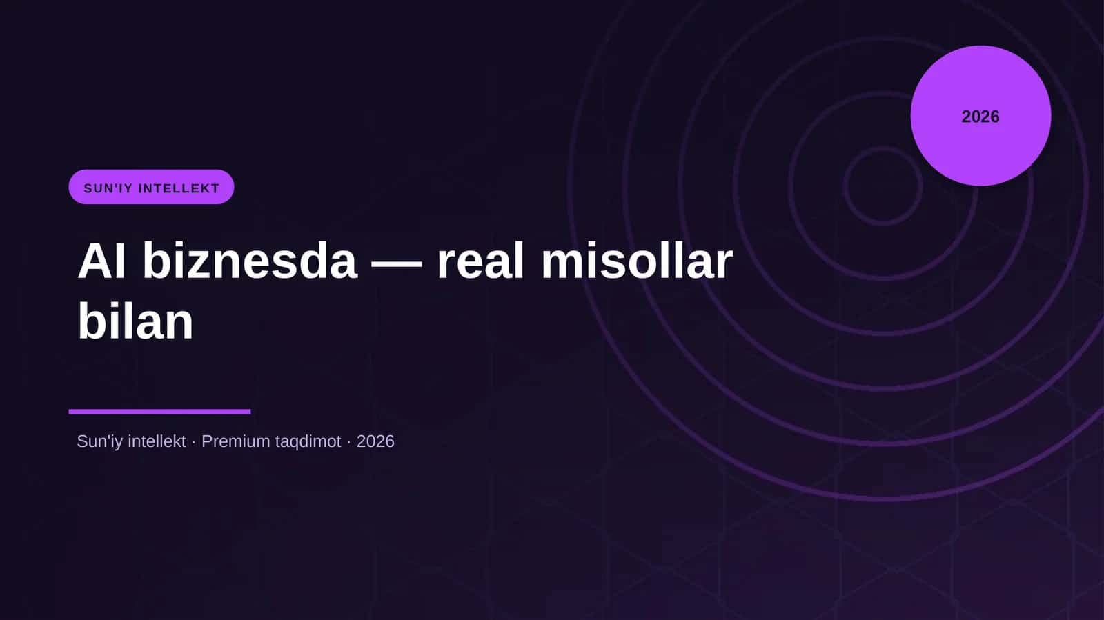 AI biznesda — real misollar bilan