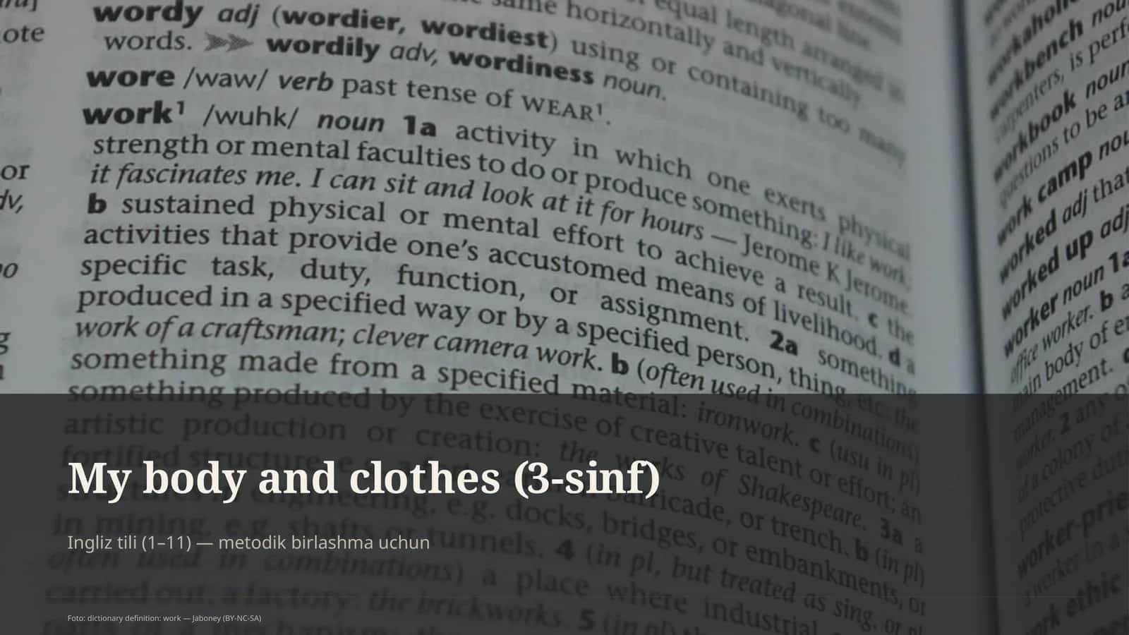My body and clothes (3-sinf)
