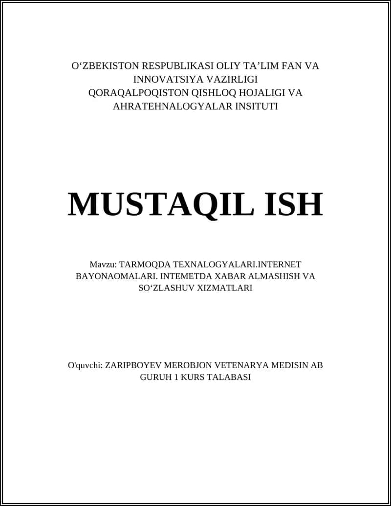 Internetda xabar almashish tizimlari