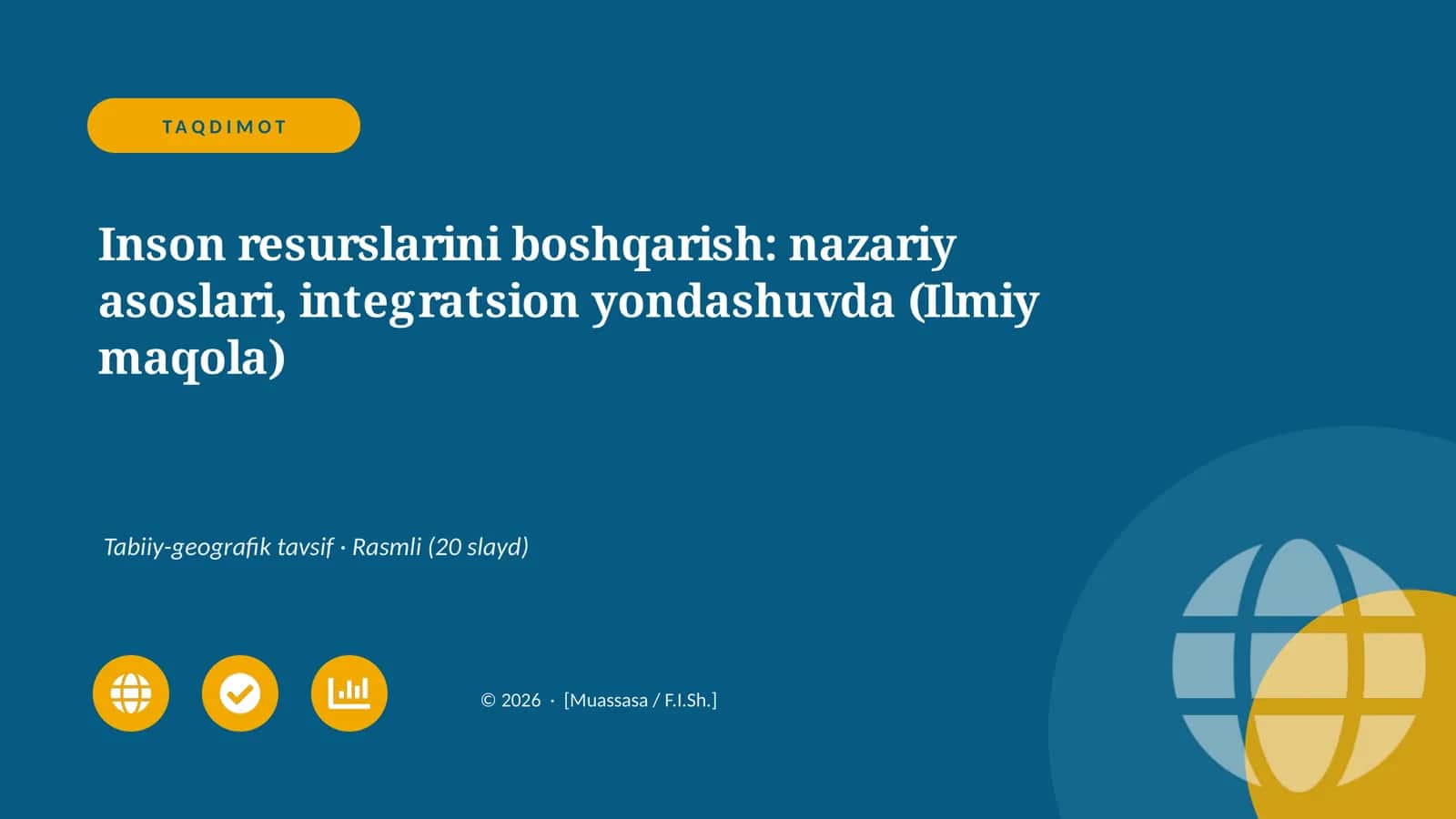 Inson resurslarini boshqarish: nazariy asoslari, integratsion yondashuvda (Ilmiy maqola)