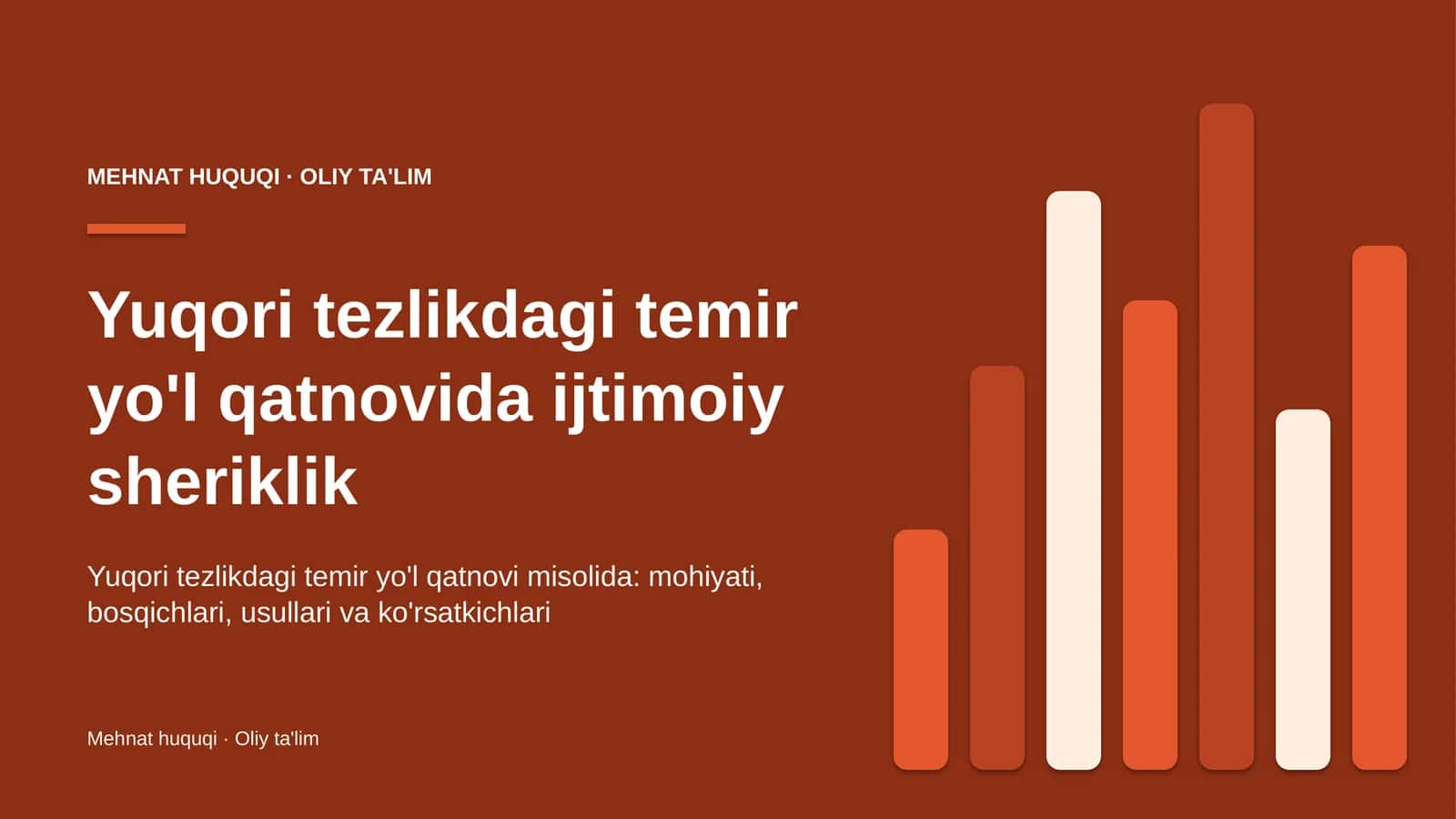 Yuqori tezlikdagi temir yo'l qatnovida ijtimoiy sheriklik