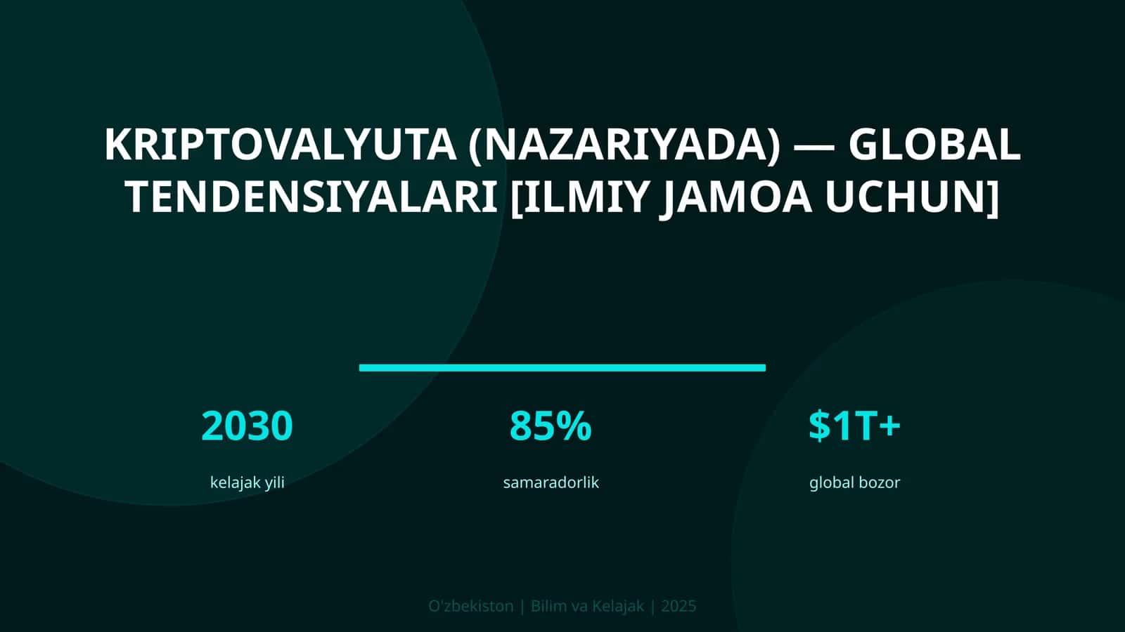 Kriptovalyuta (nazariyada) — global tendensiyalari [ilmiy jamoa uchun]