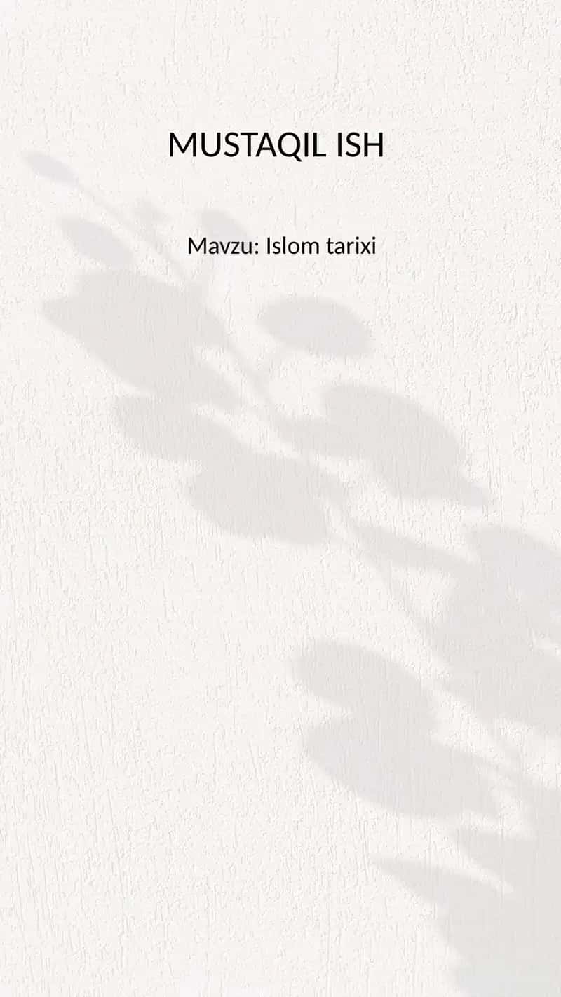 Islom tarixi