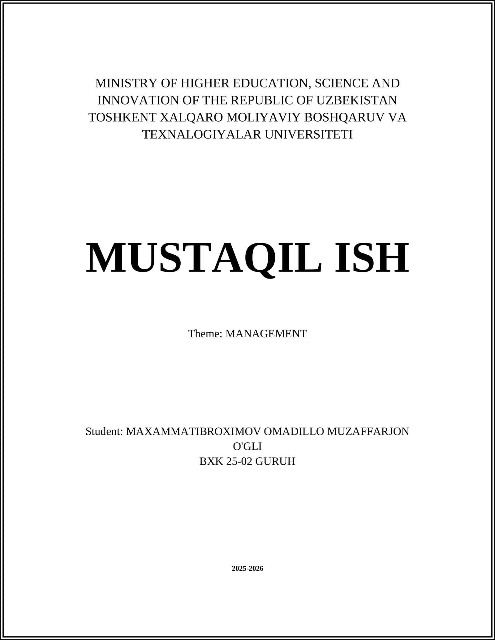 Strategic Management