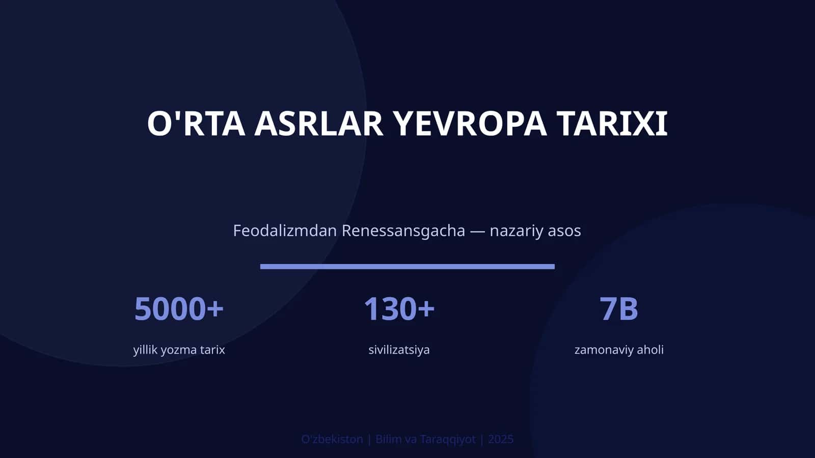 O'RTA ASRLAR YEVROPA TARIXI