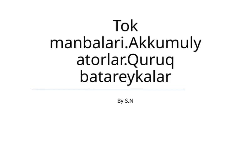 Akkumulyatorlar