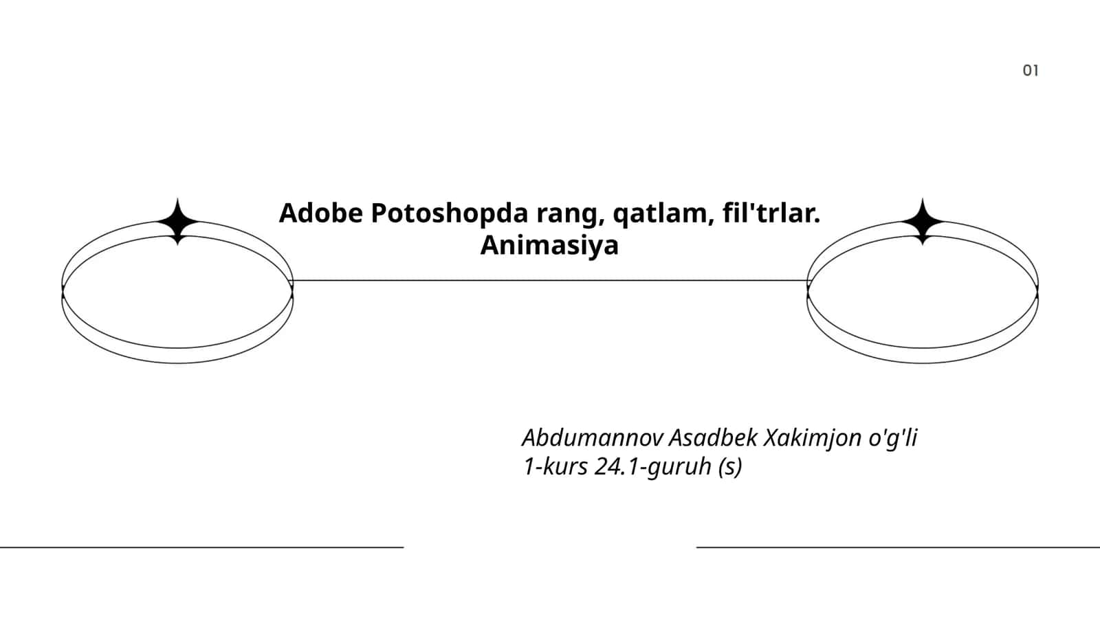 Adobe Potoshopda rang, qatlam, fil'trlar. Animasiya