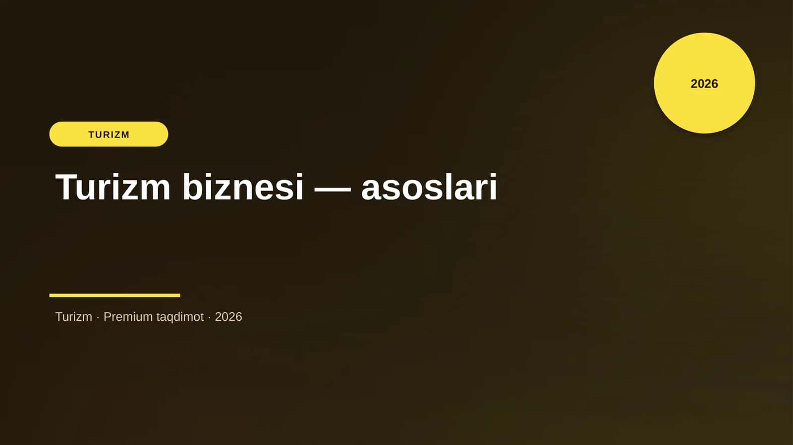 Turizm biznesi — asoslari