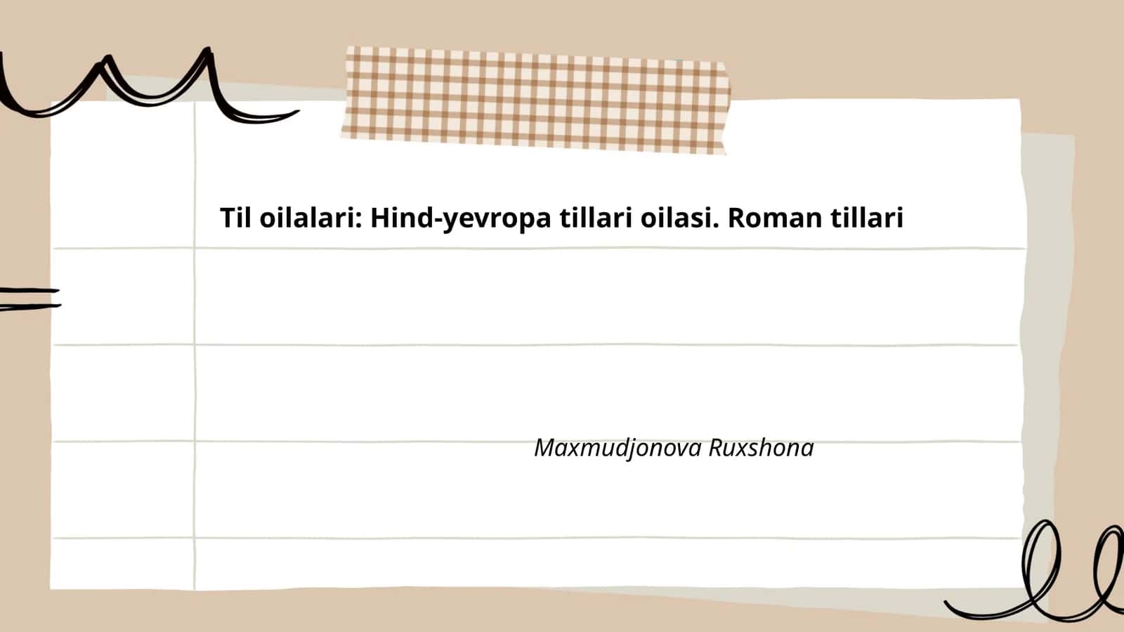 Hind-yevropa tillari oilasi. Roman tillari