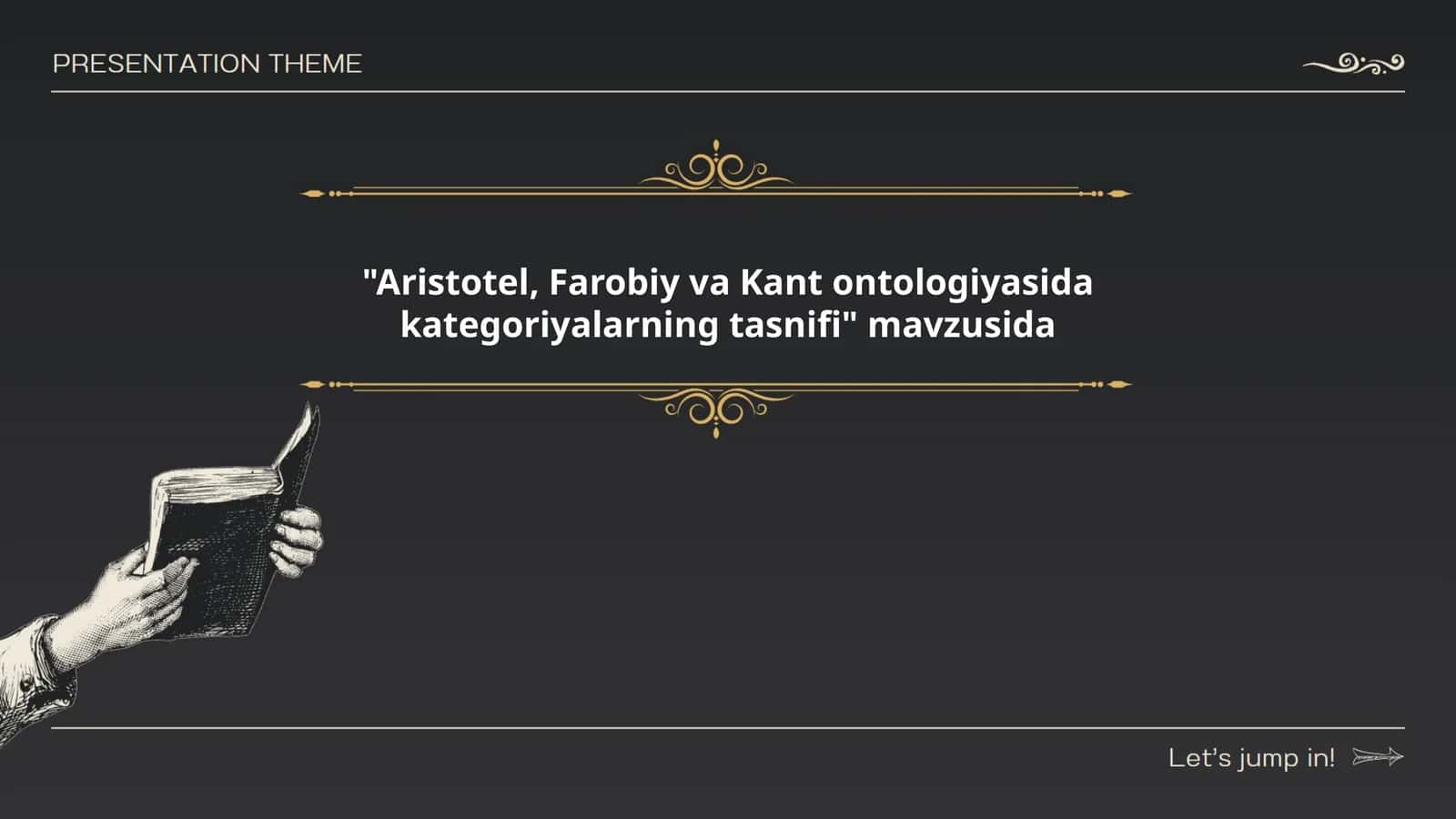 Aristotel, Farobiy va Kant ontologiyasida kategoriyalarning tasnifi