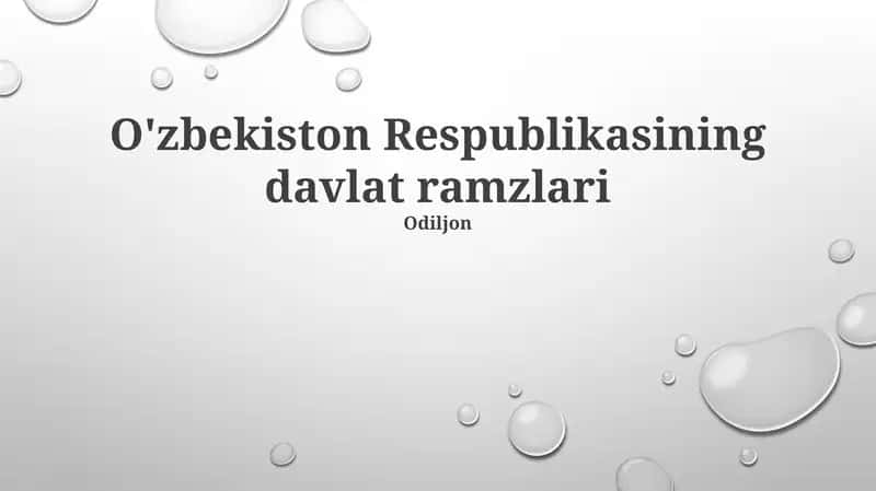 O'zbekiston Respublikasining davlat ramzlari