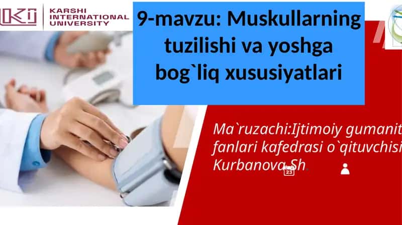 Muskullarning tuzilishi va yoshga bog`liq xususiyatlari