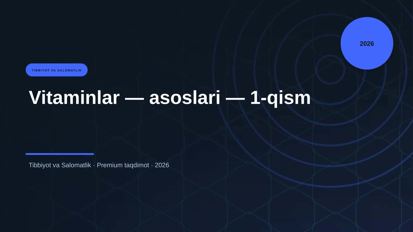 Vitaminlar — asoslari — 1-qism