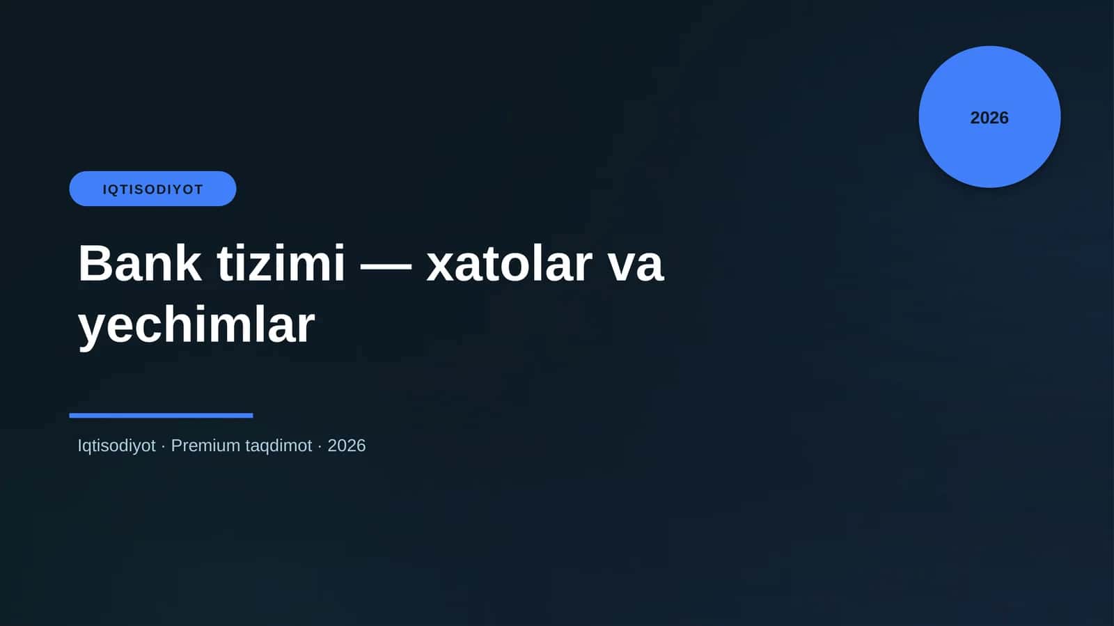 Bank tizimi — xatolar va yechimlar
