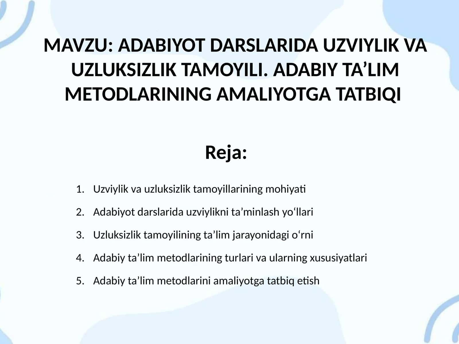 KOMPETENSIYALARNI ANIQLASH, JADVAL TUZISH, KEYS-STADI ASOSIDA MUHOKAMA QILISH VA KOMPETENSIYA SHAKLLANTIRISHGA OID AMALIY TOPSHIRIQLAR BAJARISH