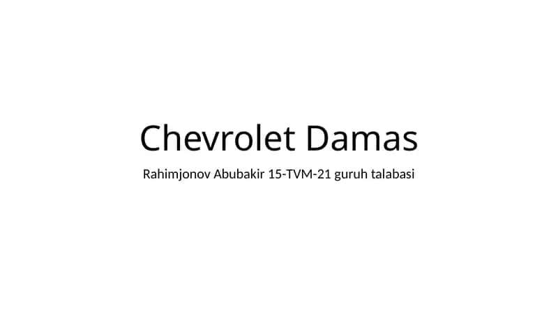 Chevrolet Damas