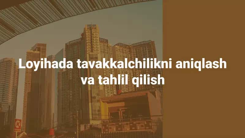 Loyihada tavakkalchilikni aniqlash va tahlil qilish