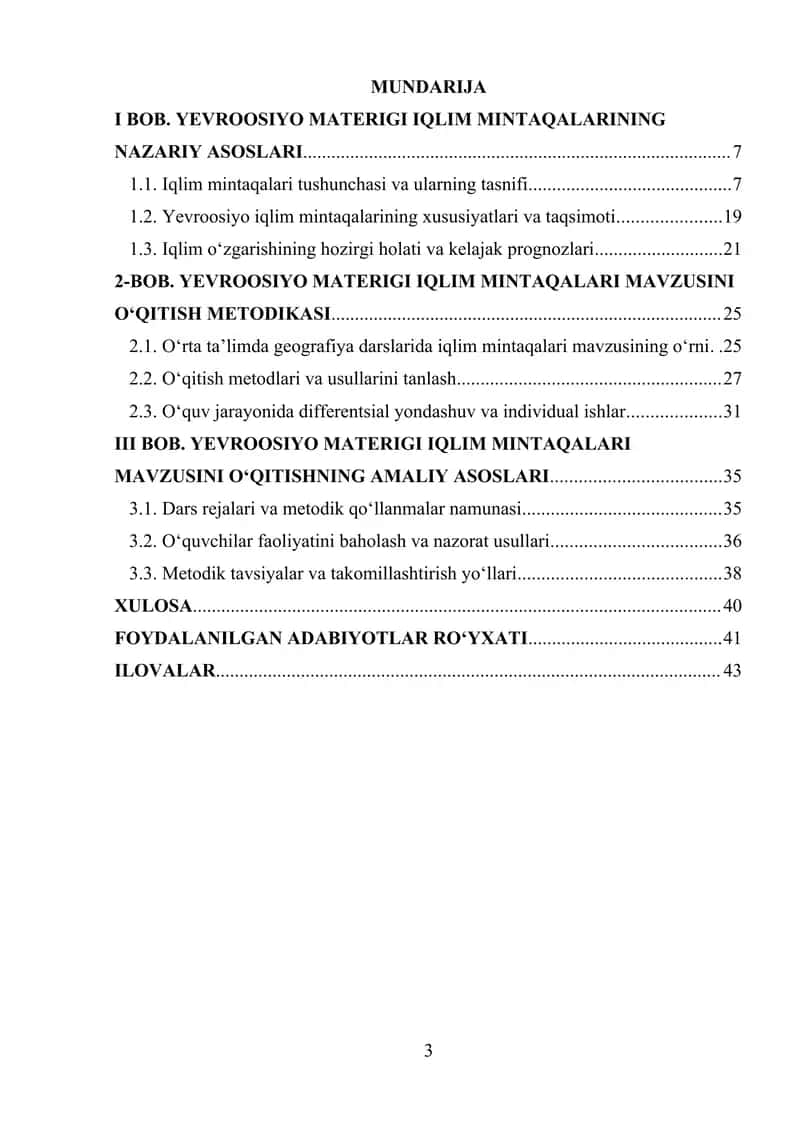 Yevroosiyo Materigi Iqlim Mintaqalari Mavzusini O‘qitish