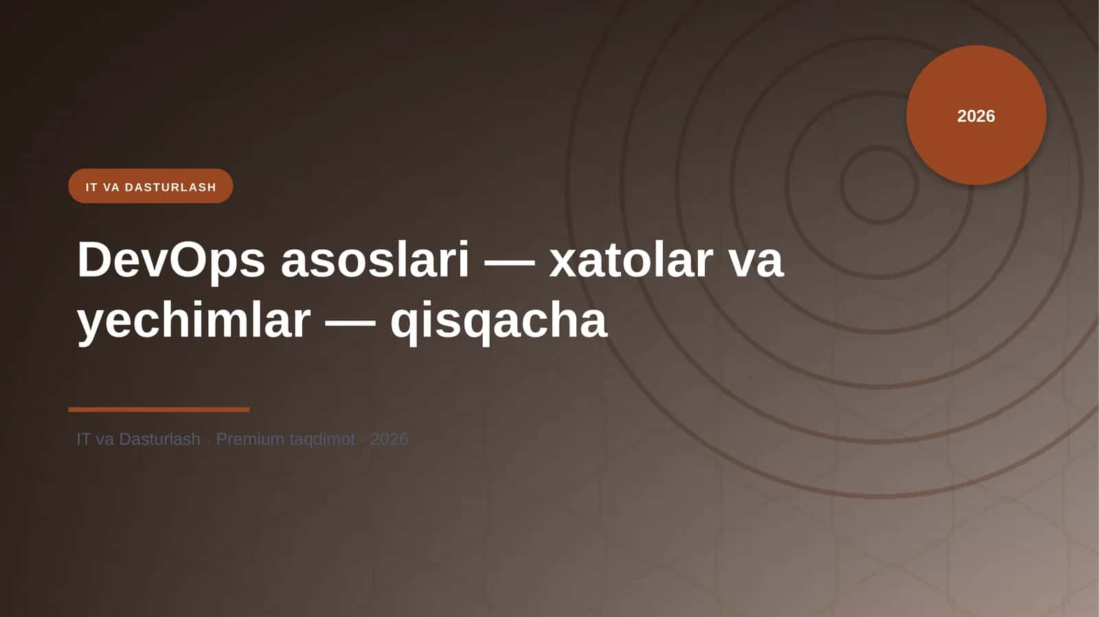 DevOps asoslari — xatolar va yechimlar — qisqacha