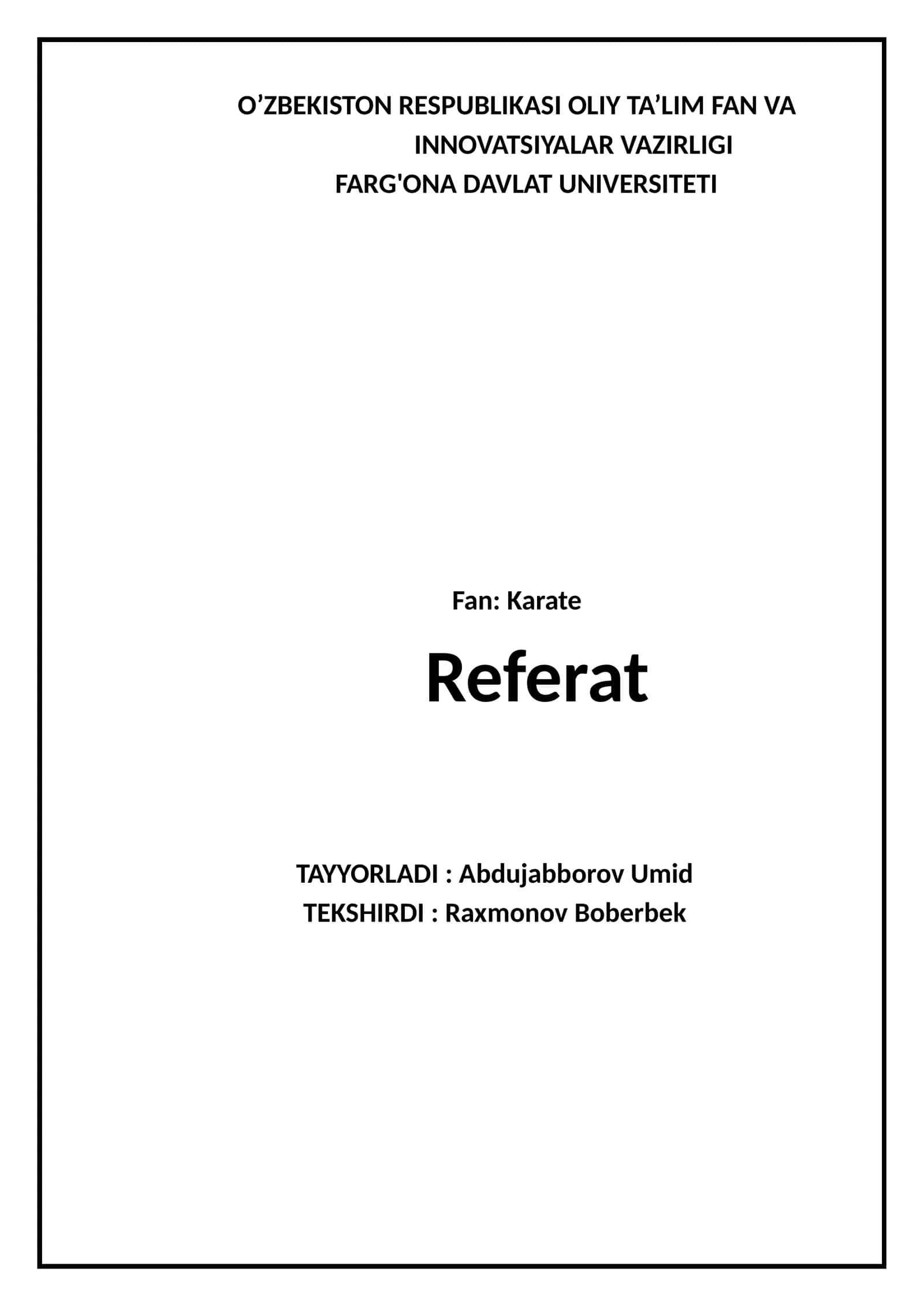 Karate Referat
