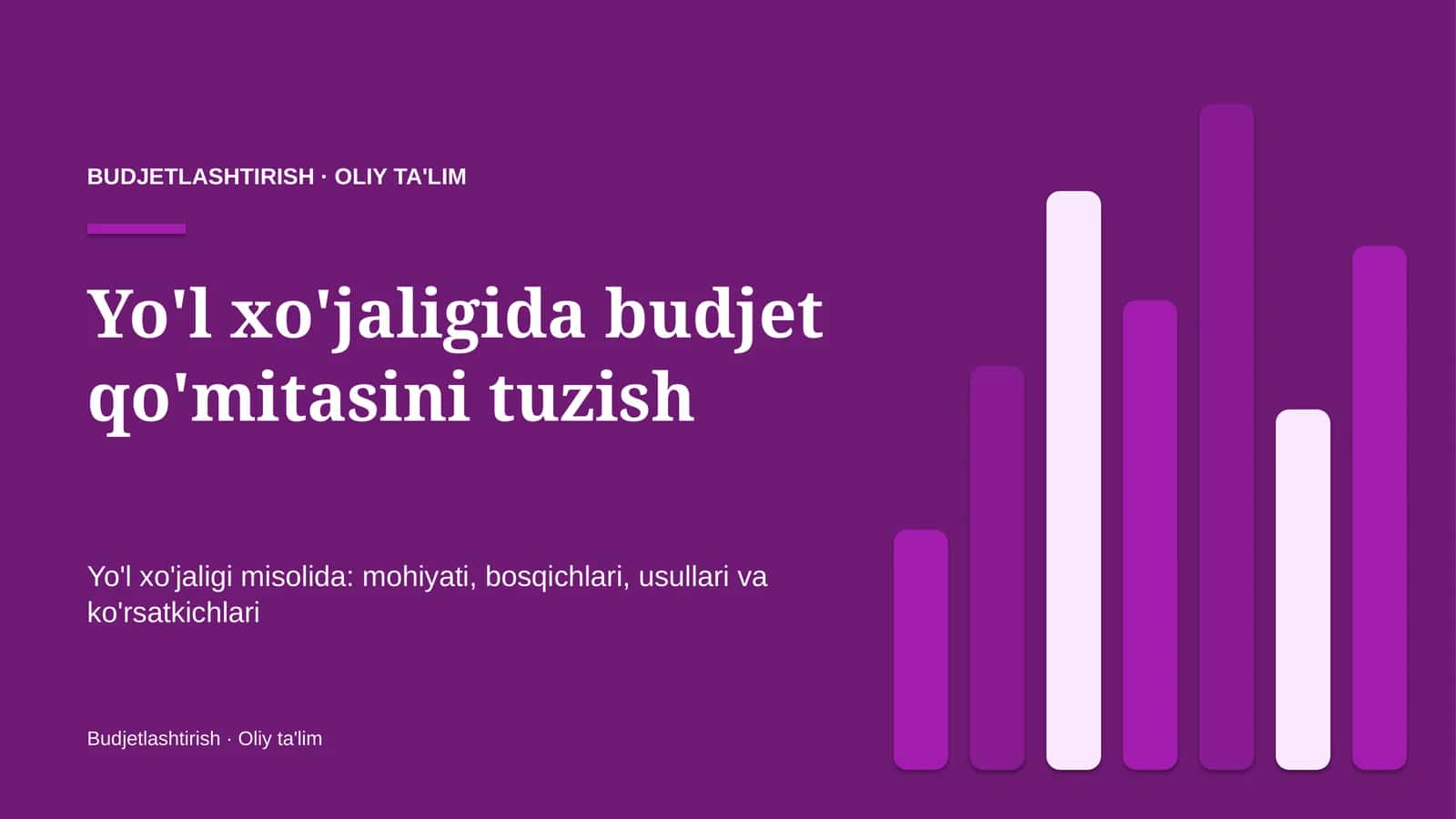 yo'l xo'jaligida budjet qo'mitasini tuzish 6450