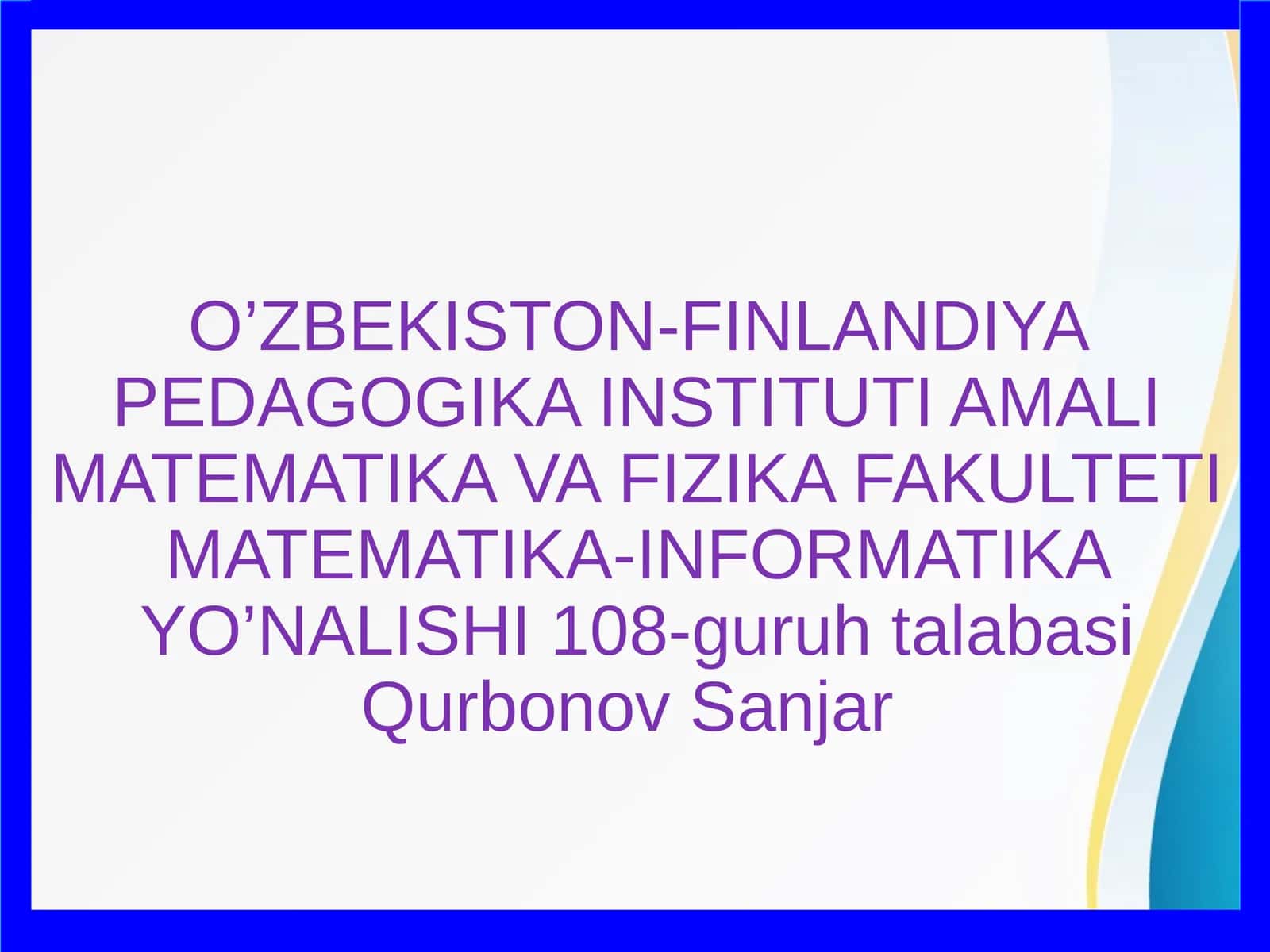 Mikroprosessor va kompyuterxotirasi