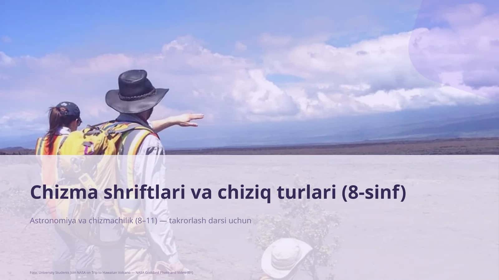 Chizma shriftlari va chiziq turlari (8-sinf)