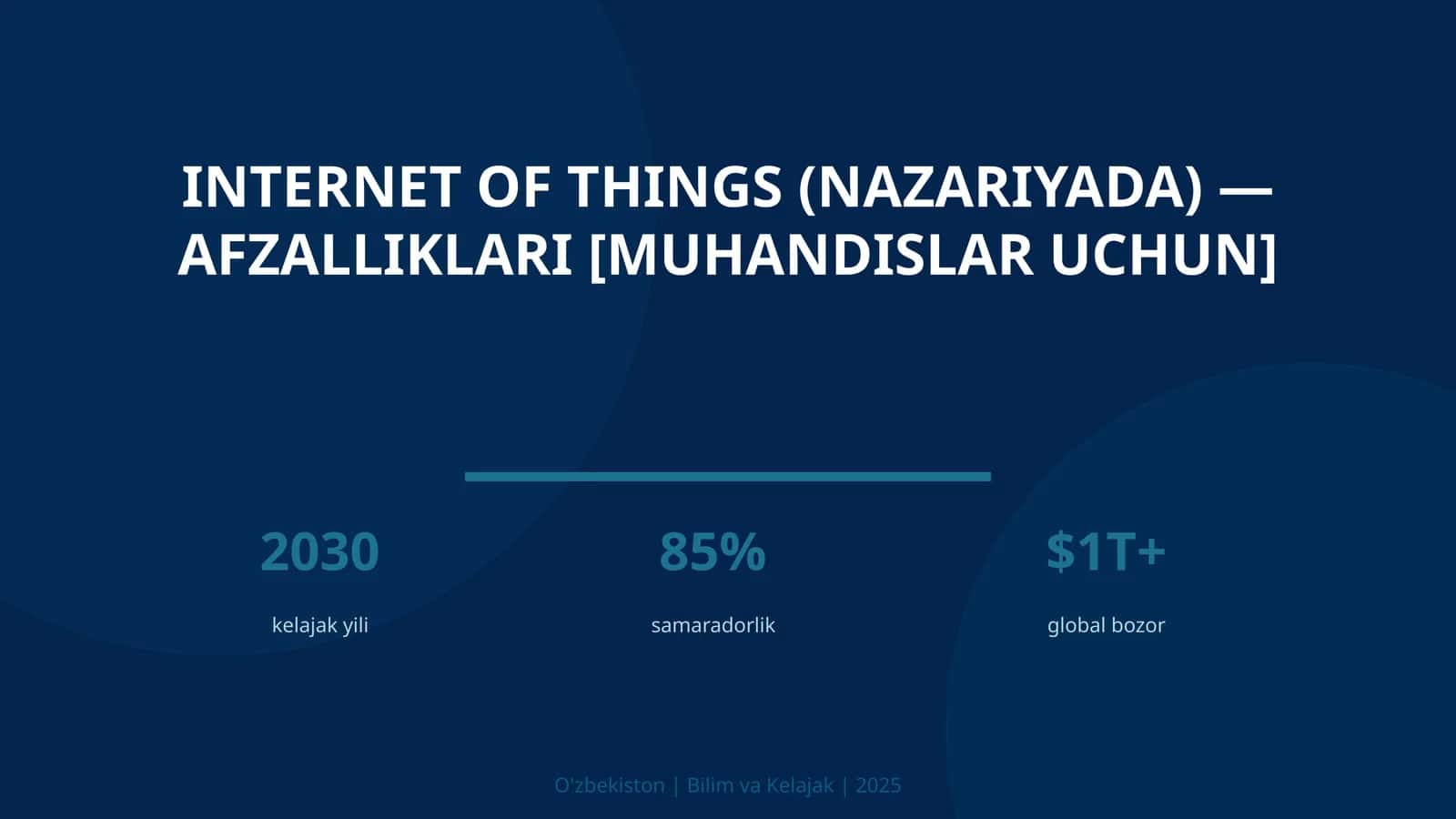 Internet of Things (Nazariyada) - Afzalliklari [Muhandislar uchun]