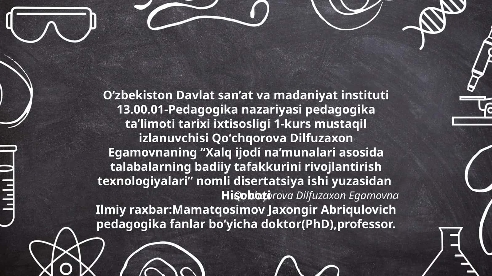 Xalq ijodi na’munalari asosida talabalarning badiiy tafakkurini rivojlantirish texnologiyalari