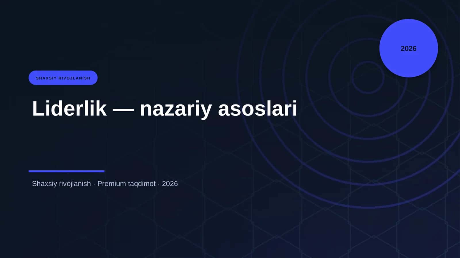 Liderlik — nazariy asoslari