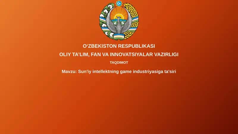 Sun'iy intellektning game industriyasiga ta'siri