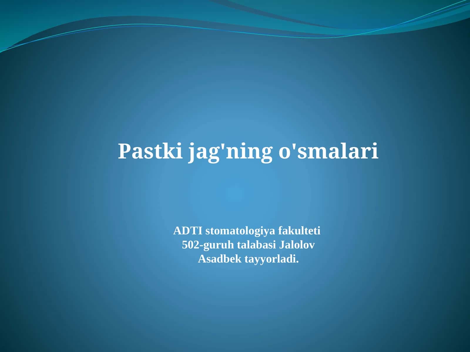 Pastki jag'ning o'smalari
