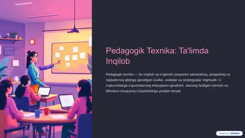 Pedagogik Texnika: Ta'limda Inqilob