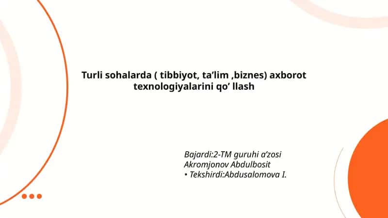 Tibbiyotda telemeditsina va masofaviy tashxis tizimlarini qo‘llash