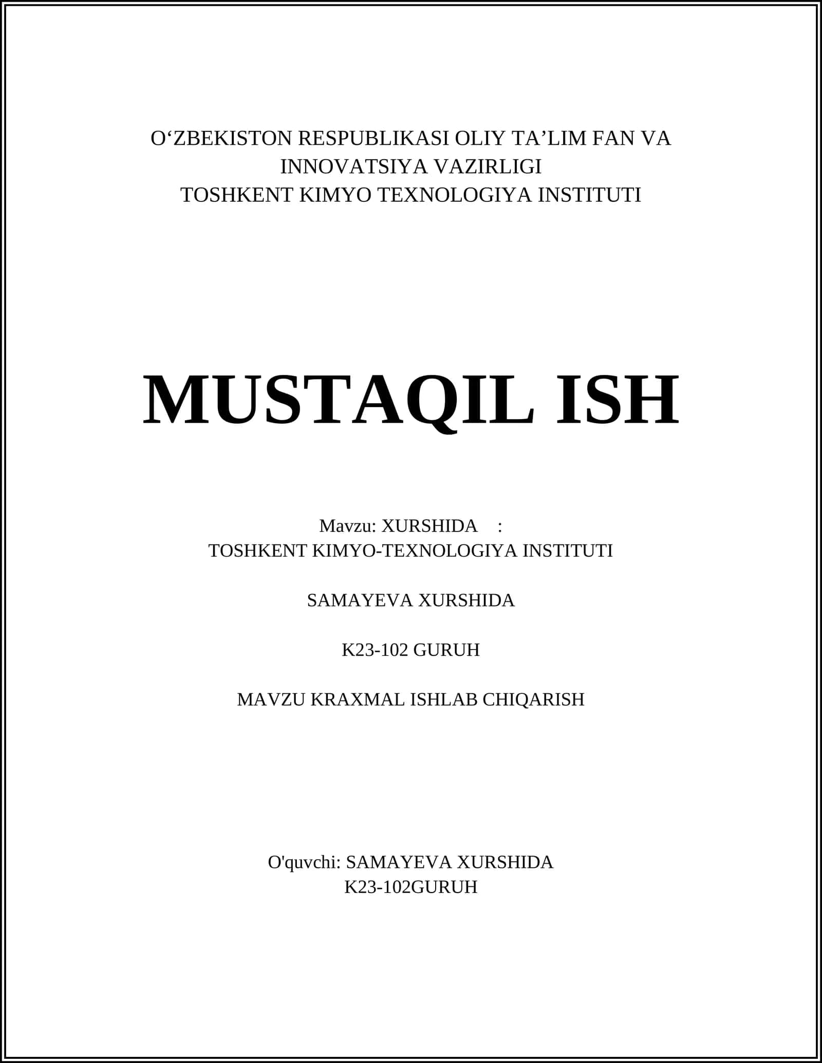 XURSHIDA