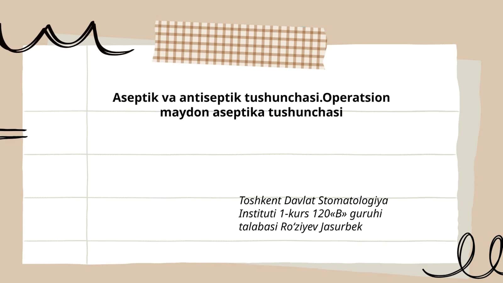 Aseptik va antiseptik tushunchasi