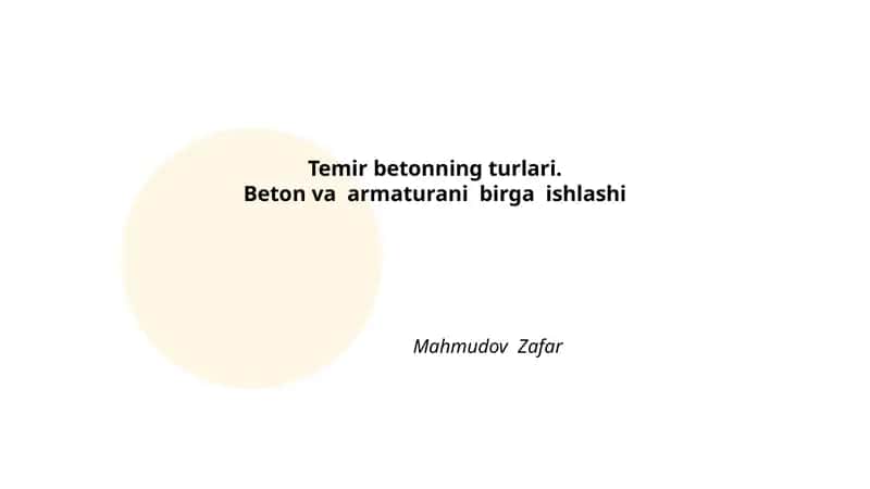 Temir betonning turlari