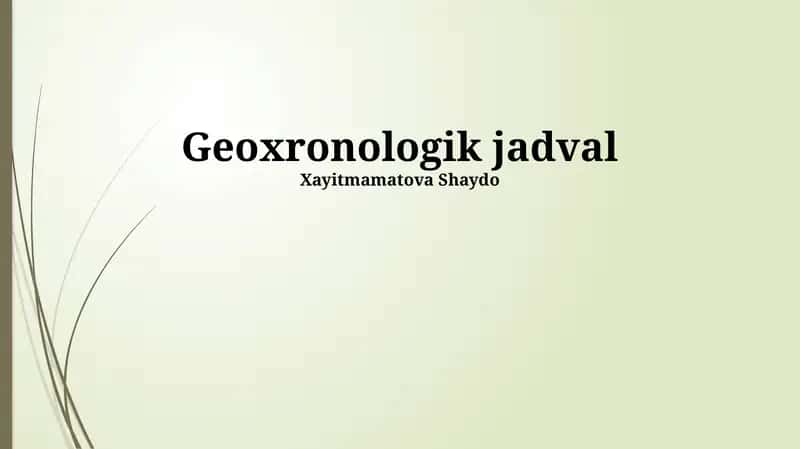 Geoxronologik jadval
