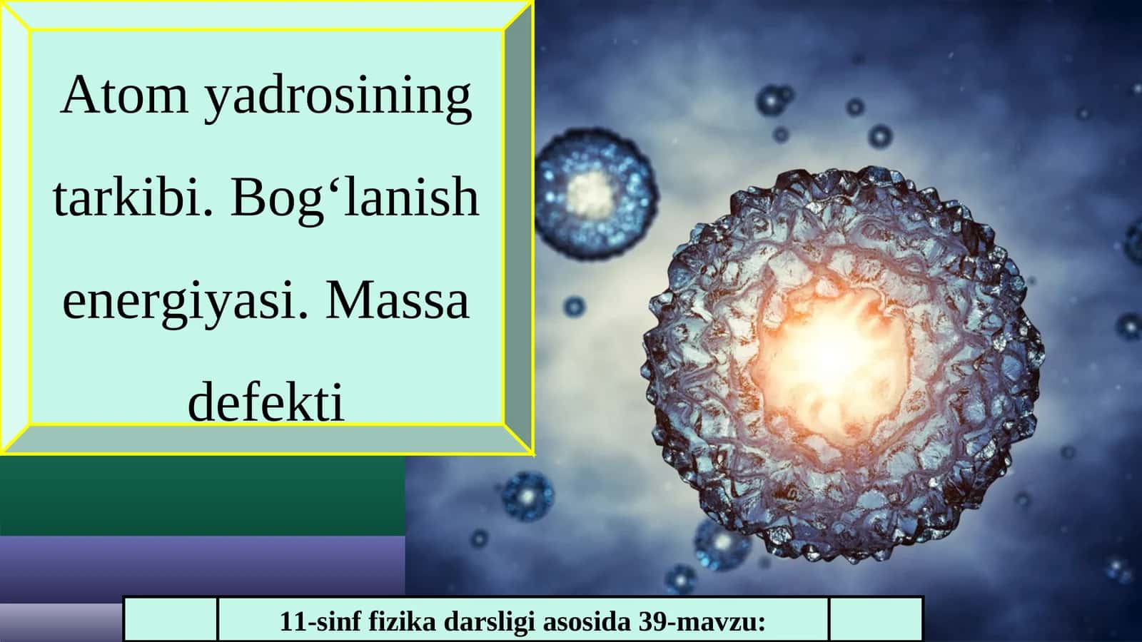 Atom yadrosining tarkibi. Bog‘lanish energiyasi. Massa defekti