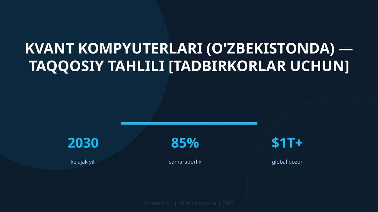 Kvant kompyuterlari (O'zbekistonda) — taqqosiy tahlili [tadbirkorlar uchun]